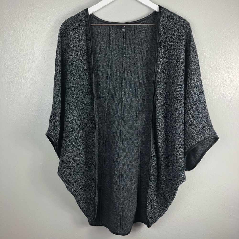 Tart Heathered Black Poncho Cardigan